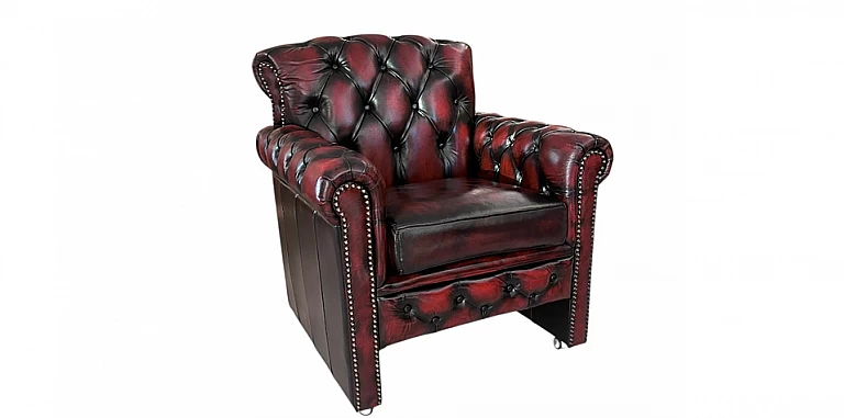 Γνήσια δερμάτινη πολυθρόνα για γραφείο Chesterfield (SCOTTB) ΠΟΛΥΘΡΟΝΕΣ ΕΠΙΣΚΕΠΤΩΝ