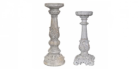 Σετ κηροπήγια με αντικέ φινίρισμα "Victorian" (Ε691)