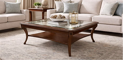 Τραπέζι σαλονιού τετράγωνο καρυδιά (ANAT)