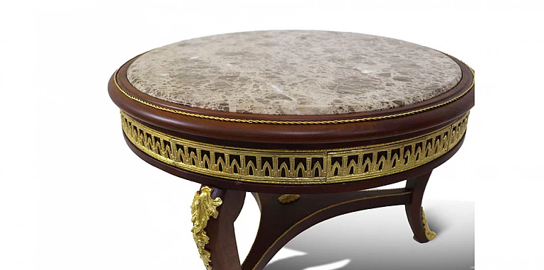 Κλασικό τραπεζάκι σαλονιού με μάρμαρο (1530) ΤΡΑΠΕΖΑΚΙΑ ΣΑΛΟΝΙΟΥ Louis XV