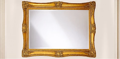 Καθρέφτης κλασικός με σκάλισμα σε χρυσό (8530L)