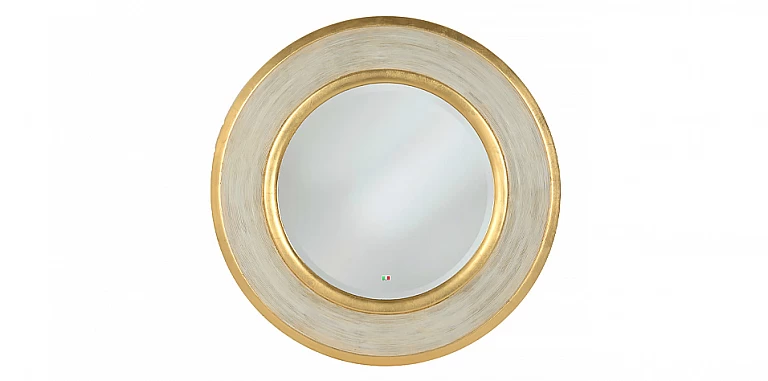 Στρογγυλός καθρέφτης Λευκό με χρυσό (9105)