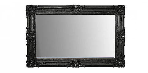 Καθρέφτης κλασικός με σκάλισμα σε μαύρο (8898)