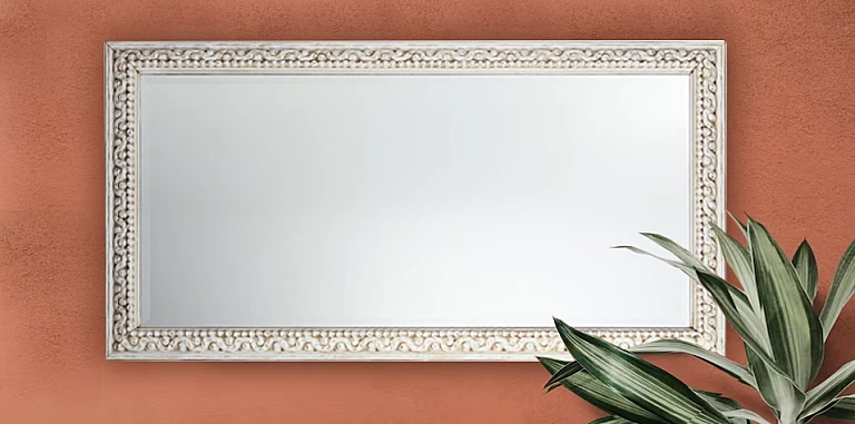 Καθρέφτης vintage λευκός (2917)-ΚΑΘΡΕΦΤΗ ΓΙΑ ΜΠΟΥΦΕ