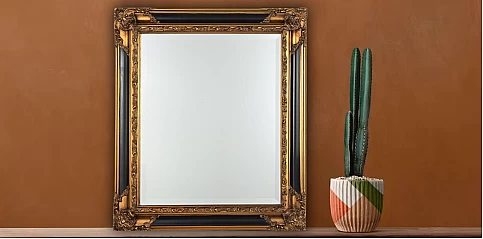 Καθρέφτης τοίχου κλασικός σε μαύρο μπρονζέ (8660)