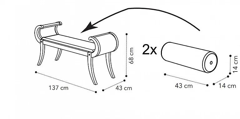 Ανάκλινδρο υπνοδωματίου εκρού πατίνα (SIENA) ΤΑΜΠΟΥΡΕ ΣΚΑΜΠΟ 