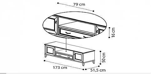 Έπιπλο τηλεόρασης λευκή πατίνα Ιταλίας (GIOT)-ΕΚΘΕΣΙΑΚΟ