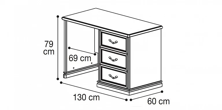 Γραφείο Ιταλίας NOSTALGIA με φινίρισμα καρυδιάς (NOST14) ΓΡΑΦΕΙΑ