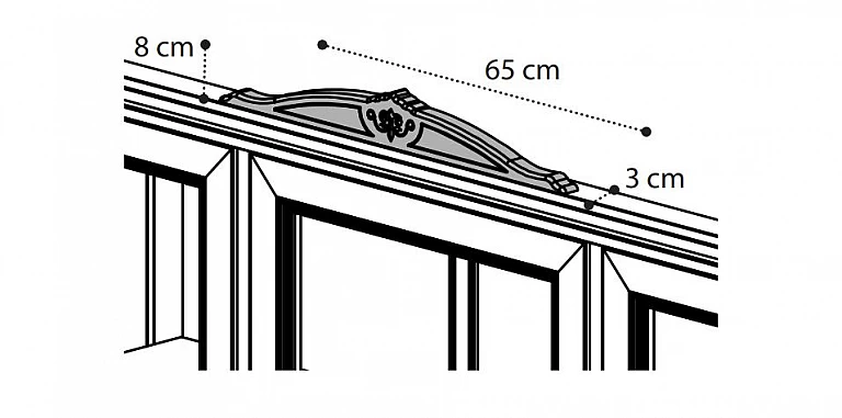 Επιπρόσθετο γείσο προσόψεως κορώνα (FANT) φινίρισμα καρυδιάς 