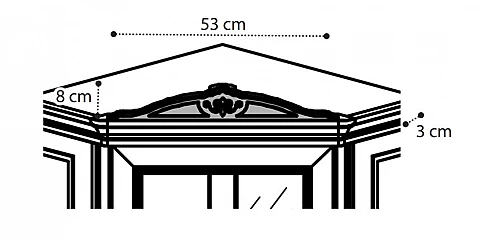 Επιπρόσθετο σκάλισμα γωνιακό κορώνα (FAN3) φινίρισμα καρυδιάς