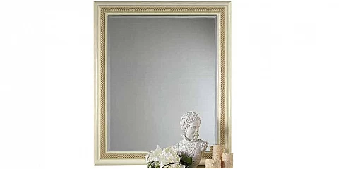 Καθρέφτης με χαρακτική ξύλου σε μοτίβο αλυσίδας εκρού (SIENA)