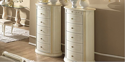 Συρταριέρα ψηλή κουρμπέ SIENA vintage (SIEN2)