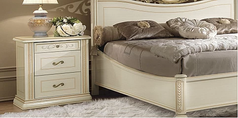 Κομοδίνο κρεβατιού vintage στυλ εκρού SIENA (ARENA)