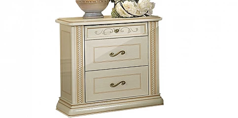 Κομοδίνο κρεβατιού vintage στυλ εκρού SIENA (ARENA)