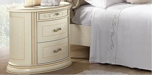 Κομοδίνο υπνοδωματίου vintage εκρού (SIENA)