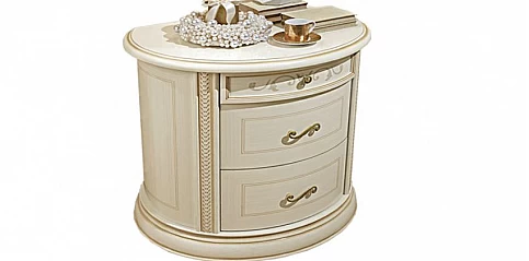 Κομοδίνο υπνοδωματίου vintage εκρού (SIENA)