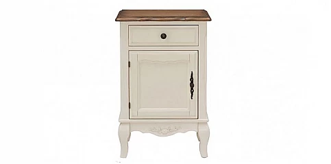 Vintage κομοδίνο σε εκρού πατίνα (W22L) Vintage κομοδίνο σε εκρού πατίνα (W22L)