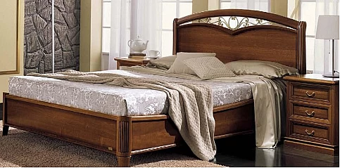 Κρεβάτι υπέρδιπλο Ιταλίας NOSTALGIA φινίρισμα καρυδιάς (NOSTALGIA2-FREGIO)