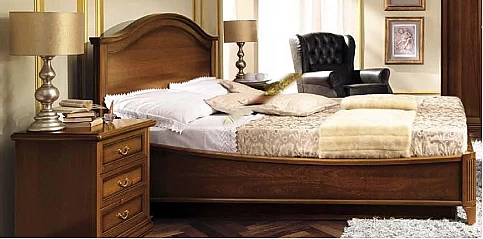 Κρεβάτι διπλό Ιταλίας NOSTALGIA φινίρισμα καρυδιάς (GKEN) 