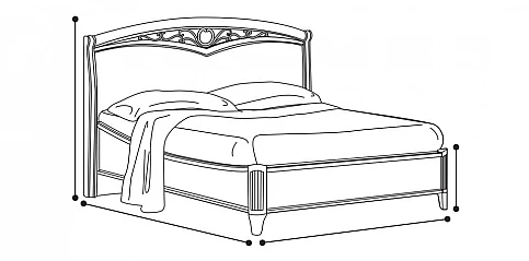 Κρεβάτι υπέρδιπλο Ιταλίας NOSTALGIA φινίρισμα καρυδιάς (NOSTALGIA2-FREGIO)