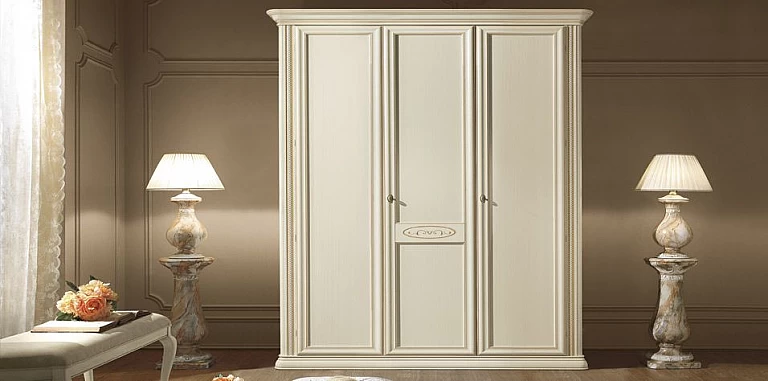 Ντουλάπα τρίφυλλη vintage SIENA εκρού (SIEN3) ΝΤΟΥΛΑΠΕΣ 