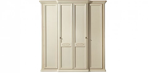 Ντουλάπα τετράφυλλη vintage εκρού (SIENA) 