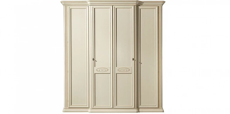 Ντουλάπα τετράφυλλη vintage εκρού (SIENA) 