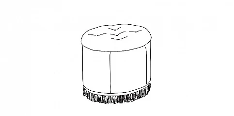 Σκαμπό υπνοδωματίου κυλινδρικό εκρού NOSTALGIA με κρόσσια (NOST3)