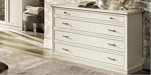 Συρταριέρα δαπέδου σε λευκή πατίνα Ιταλική NOSTALGIA (RIK2)