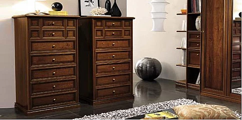 Συρταριέρα ψηλή Ιταλική NOSTALGIA καρυδί (NOST2)