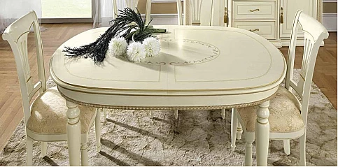 Τραπέζι τραπεζαρίας Ιταλίας ανοιγόμενο σε πατίνα AVORIO (SIENA)