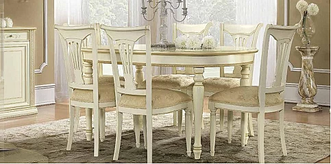 Τραπέζι τραπεζαρίας Ιταλίας ανοιγόμενο σε πατίνα AVORIO (SIENA)