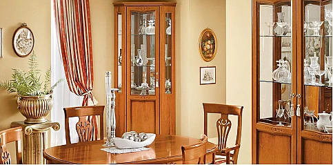 Γωνιακή βιτρίνα Ιταλίας NOSTALGIA καρυδί (NOS2)