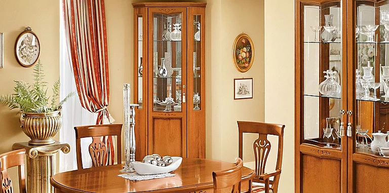 Γωνιακή βιτρίνα Ιταλίας NOSTALGIA καρυδί (NOS2) ΒΙΤΡΙΝΕΣ ΕΠΙΠΛΑ