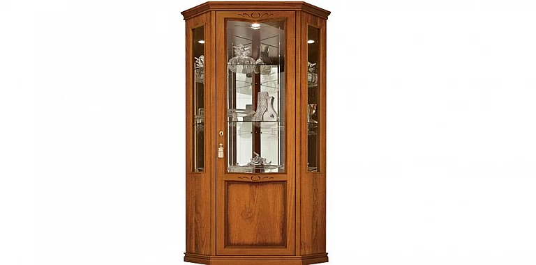 Γωνιακή βιτρίνα Ιταλίας NOSTALGIA καρυδί (NOS2) ΒΙΤΡΙΝΕΣ ΕΠΙΠΛΑ