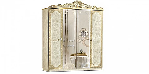 Ντουλάπα τετράφυλλη κλασική με καθρέφτη LEONARDO (LEON4) 