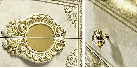 Διπλή συρταριέρα κλασική εκρού LEONARDO (LEO6)