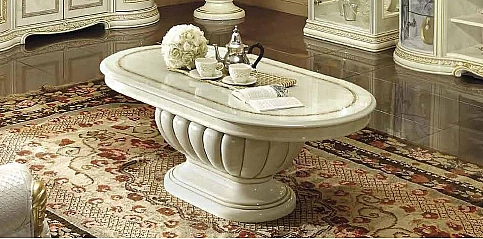 Κλασικό τραπεζάκι σαλονιού οβάλ LEONARDO (LEON3)