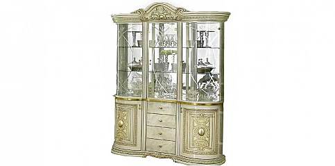 Βιτρίνα Ιταλίας κλασική με 3 πόρτες εκρού LEONARDO (LEON3)