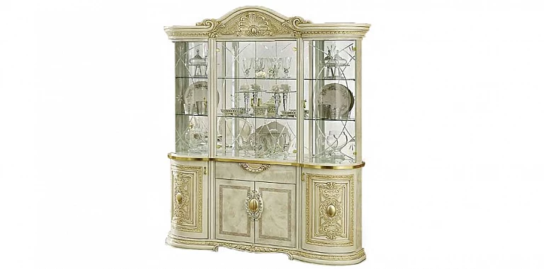 Βιτρίνα κλασική τετράφυλλη εκρού LEONARDO (LEON4) ΒΙΤΡΙΝΕΣ 