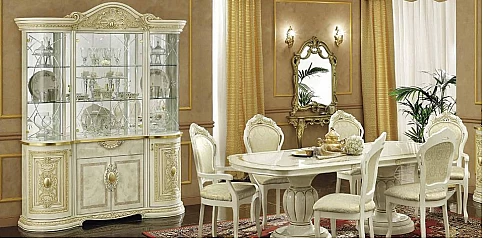 Βιτρίνα κλασική τετράφυλλη εκρού LEONARDO (LEON4)