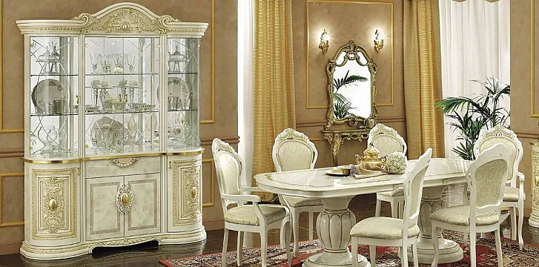 Βιτρίνα κλασική τετράφυλλη εκρού LEONARDO (LEON4) ΒΙΤΡΙΝΕΣ 