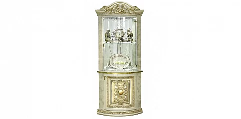 Γωνιακή βιτρίνα κλασική Ιταλίας εκρού LEONARDO (LEON)