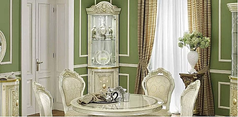 Γωνιακή βιτρίνα κλασική Ιταλίας εκρού LEONARDO (LEON)