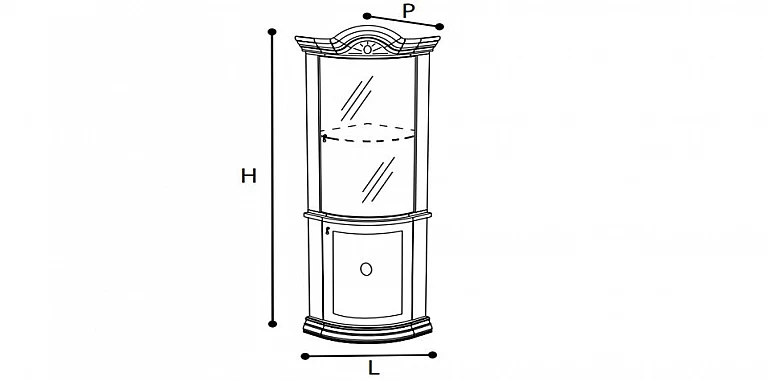 Γωνιακή βιτρίνα κλασική Ιταλίας εκρού LEONARDO (LEON) ΒΙΤΡΙΝΕΣ 