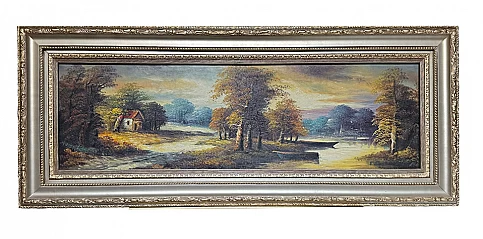 Χειροποίητος πίνακας ζωγραφικής με κορνίζα "Τοπίο" (0001C)