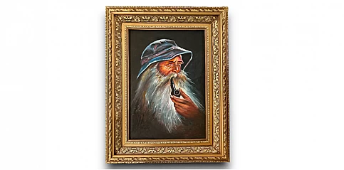 Χειροποίητος πίνακας ζωγραφικής με κορνίζα "Πορτρέτο" (0005A1)