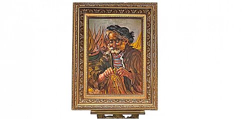 Χειροποίητος πίνακας ζωγραφικής με κορνίζα "Πορτρέτο" (0005A2)