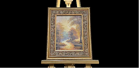 Χειροποίητος πίνακας ζωγραφικής με κορνίζα "Τοπίο" (0007A10)