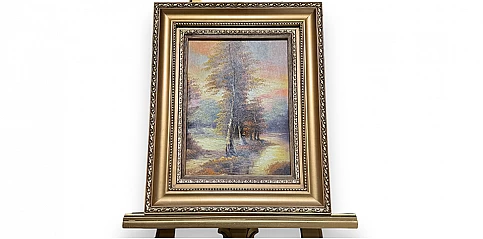 Χειροποίητος πίνακας ζωγραφικής με κορνίζα "Τοπίο" (0007A11)